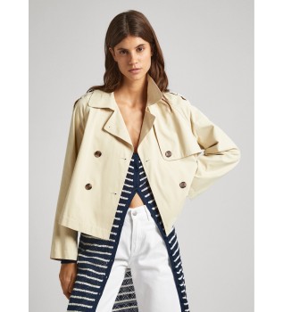 Sheila beige korte trenchcoat
