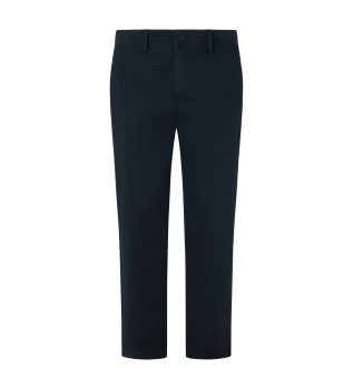 Pantalon chino slim en serg marine