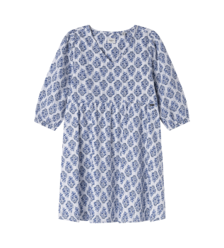 Robe Sophie blanche, bleue