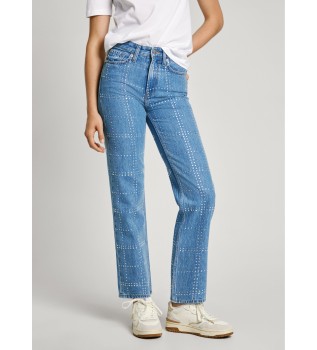 Jeans Straight Glitter blue