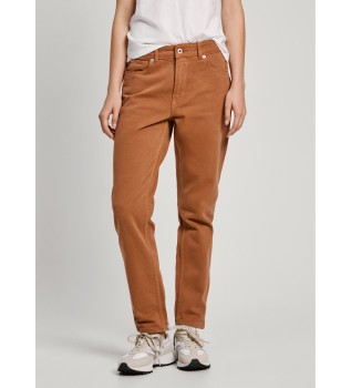 Jeans Tapered Hw brun