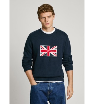 Marineblauer Union-Pullover