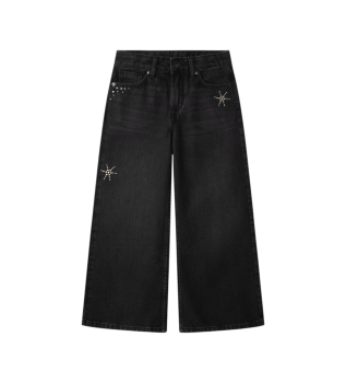 Jeans Lexy a gamba larga, neri