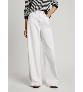 Kavbojke širokega kroja Jaimy bele barve
