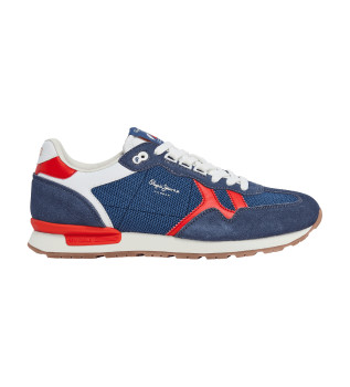 Brit Retro Sneakers i lder navy
