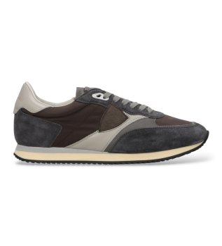 Baskets en Cuir Blville Low gris, marron