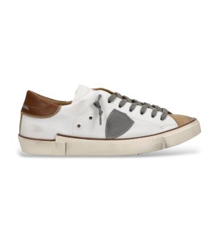 White Prsx Low Leather Sneakers