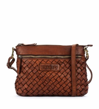 Borsa a tracolla in pelle WHA-181 marrone -27x21x4cm-