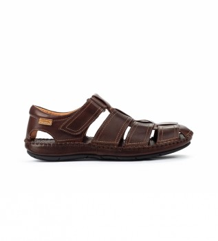 Sandalias de Piel Tarifa 06J marr�n oscuro