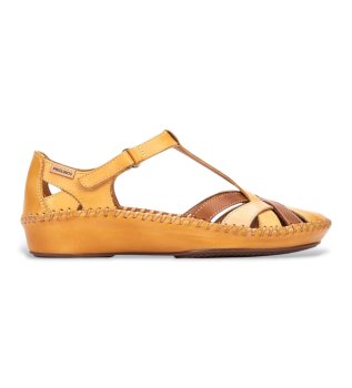 Sand�lias em pele P.Vallarta castanhas