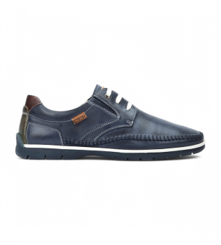 Zapatos de piel con cordones Marbella el�sticos azul