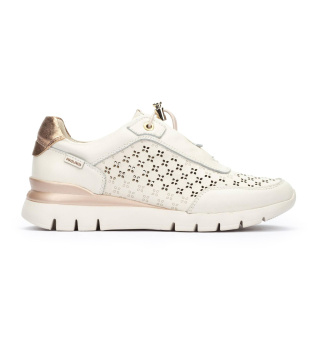 Cantabria off-white leather trainers