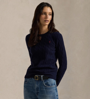 Marineblauer Wollpullover