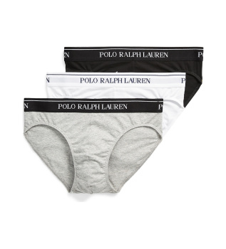 Pack de 3 Slips Low Rise negro, gris, blanco