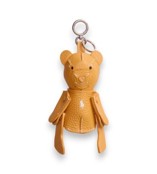 Ornement « Polo Bear » en cuir pour sac à main orange
