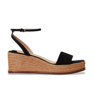 Zwarte Leona Leren Espadrilles