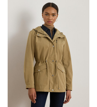 Anorak med beige huva