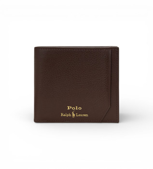 Brązowy portfel z ziarnistej skóry