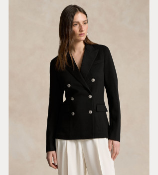 Blazer en maille  double boutonnage noir