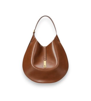Brown leather large Polo ID shoulder bag