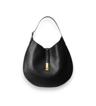 Black large leather Polo ID shoulder bag