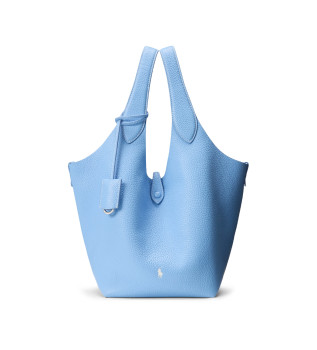 Średnia niebieska skórzana torba na ramię