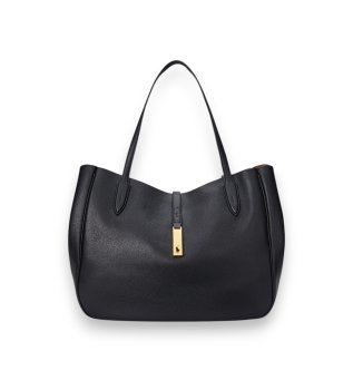 Black large Polo ID leather tote bag