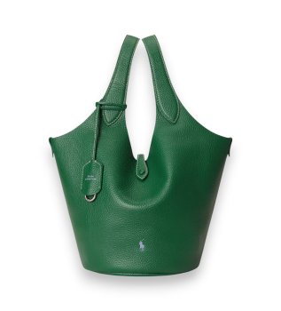 Borsa tote Polo Play in pelle verde