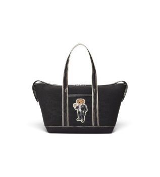 Bolsa tote shopper pequena com Polo Bear preta