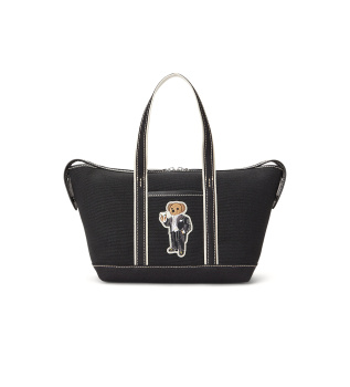 Bolsa tote shopper pequena com Polo Bear preta