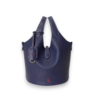 Polo Play navy leather tote and crossbody bag