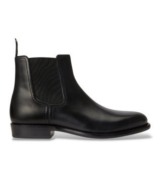 Owen black leather Chelsea boots