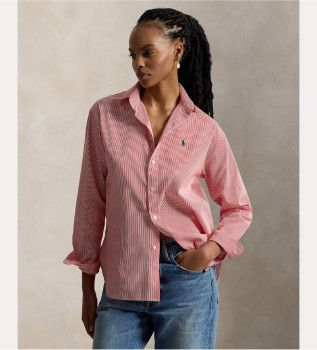 Rot gestreiftes Baumwollhemd