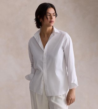 Camisa de algodón Relaxed Fit blanco