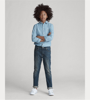 Chemise en chambray de coton bleu