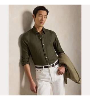 Custom Fit Linen Shirt green