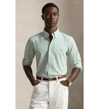 Camicia in popeline ed elastan Custom Fit blu