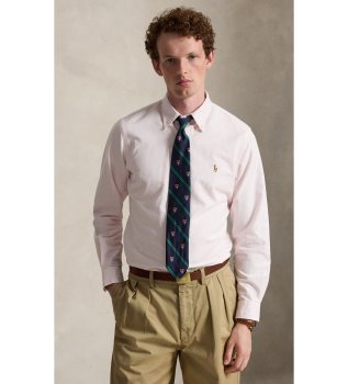 Camisa oxford de rayas Custom Fit rosa