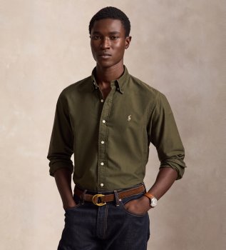 Camicia oxford tinta Custom Fit verde