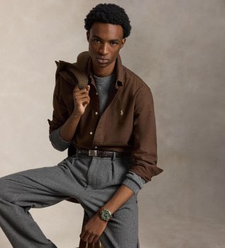 Chemise oxford teintée Custom Fit marron