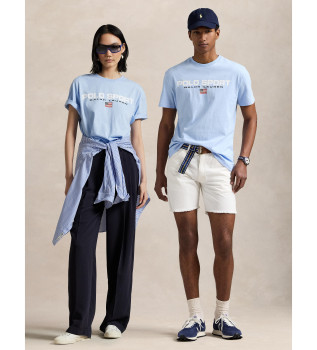 T-shirt desportiva Polo Classic Fit azul em malha