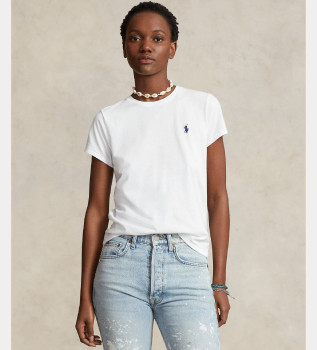 T-shirt met witte ronde hals