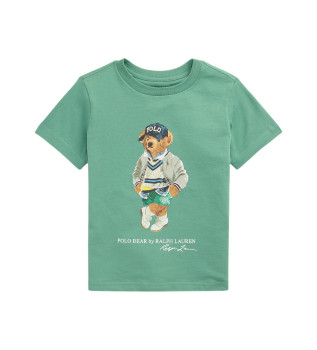 Camiseta de algodn conPolo Bear verde