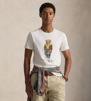 Strikket T-shirt med hvid polobjørn