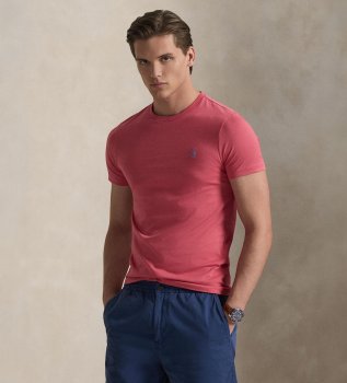 T-shirt de malha Slim Fit personalizada vermelha