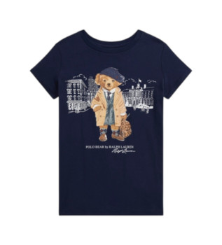 Camiseta de punto jersey con Polo Bear marino
