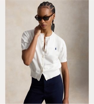 Cardigan bianco con maniche