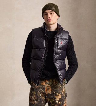 Graham black quilted vest