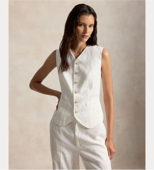Wei�e Leinenweste