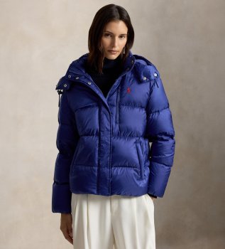 Veste doublée en duvet bleu